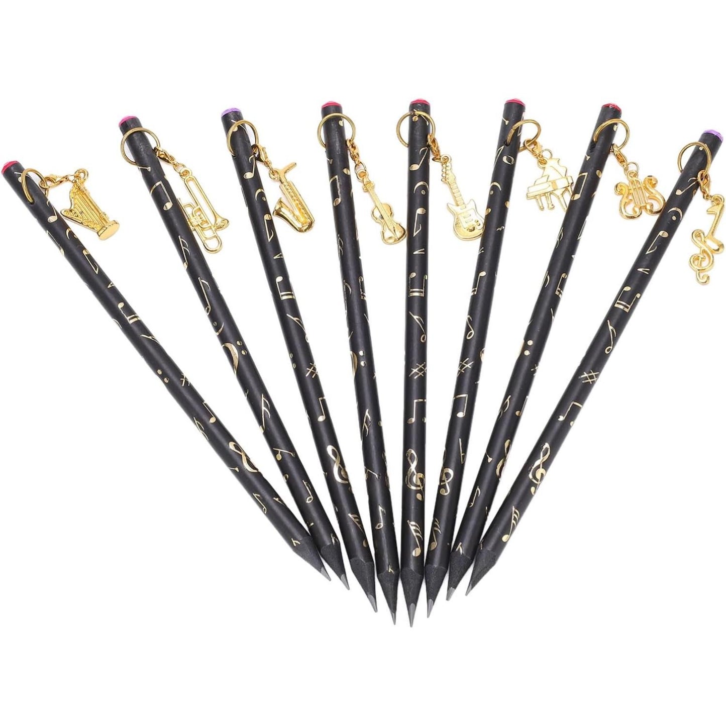 Matite tema musicale con ciondolo con confezione (8 pezzi)