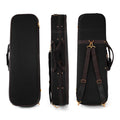 Professional Rectangular Violin Case 4/4 with Hygrometer (Black/Ochre)