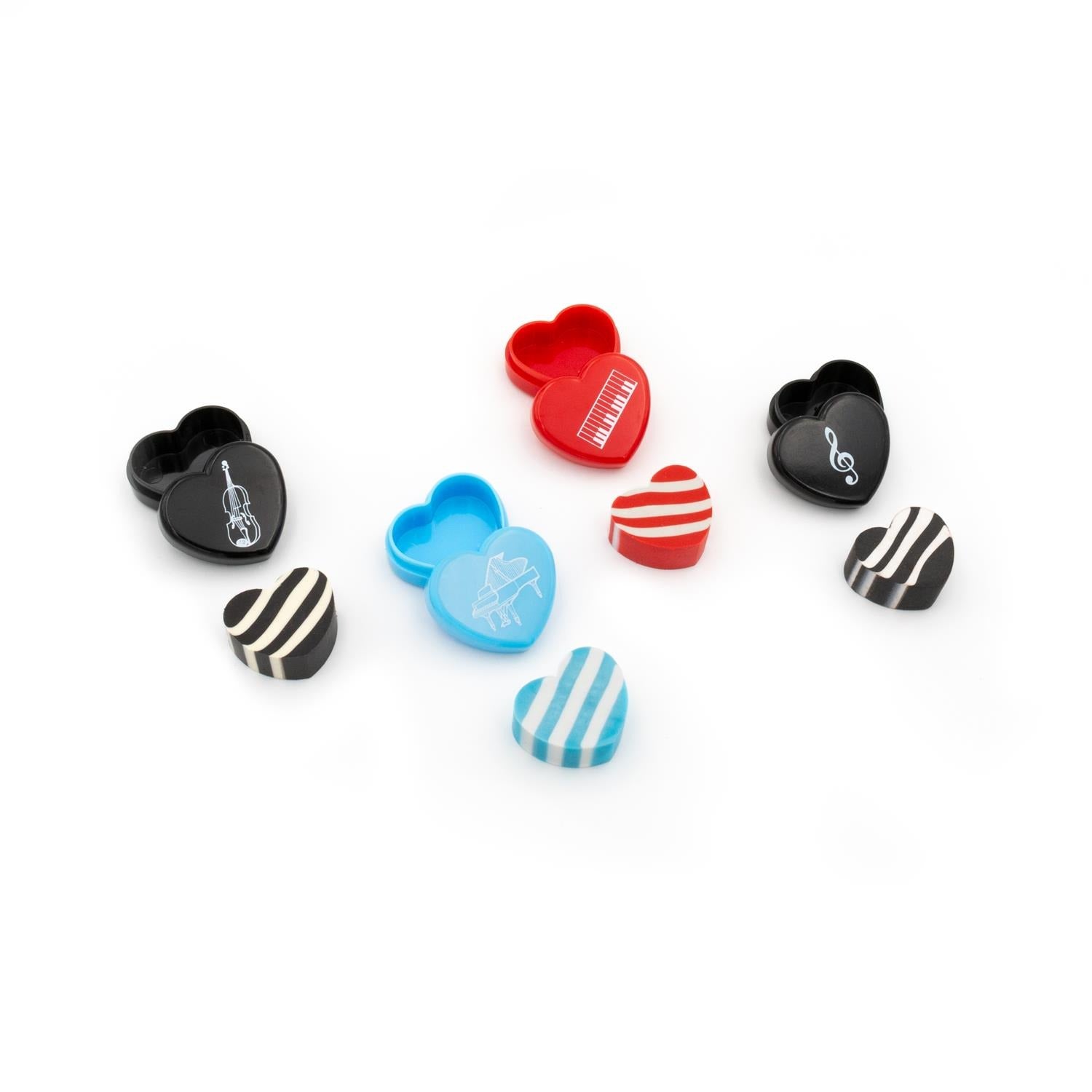 Heart-shaped eraser with rigid case (Assorted colors)
