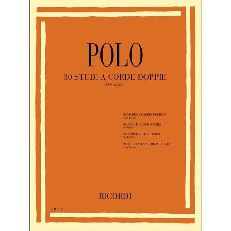 ENRICO POLO - 30 STUDIES FOR DOUBLE STOPS - VIOLIN