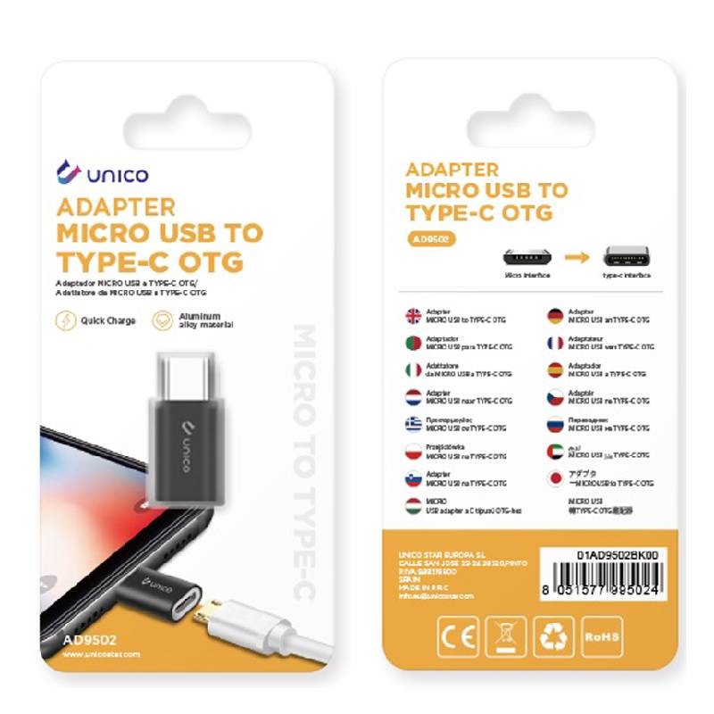 Adattatore da micro-USB a Type-C (AD 9502)