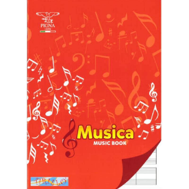 Maxi quaderno Musica Rosso formato A4 - Rigatura pentagramma