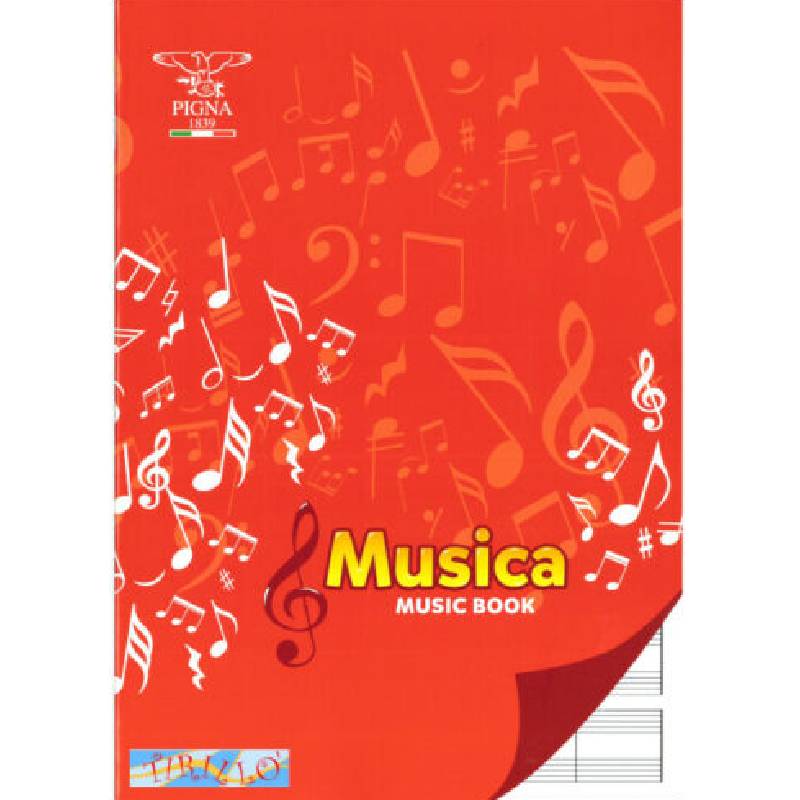 Music Notebook Red A4 size - Staff ruling