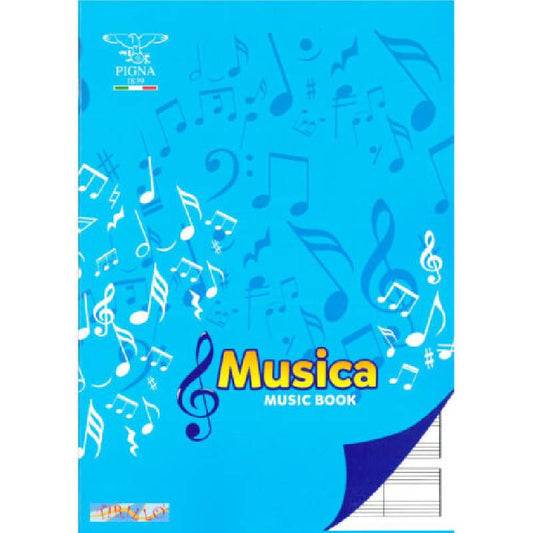 Maxi quaderno Musica Blu formato A4 - Rigatura pentagramma