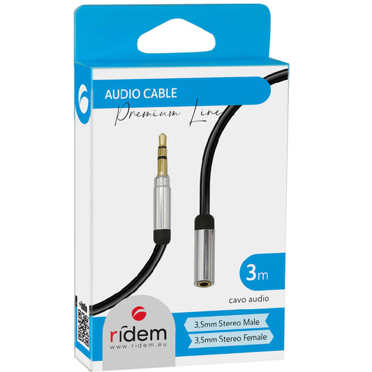 RIDEM 3m Audio Cable with 3.5 mm M/F ST Connectors (RDM CL13)