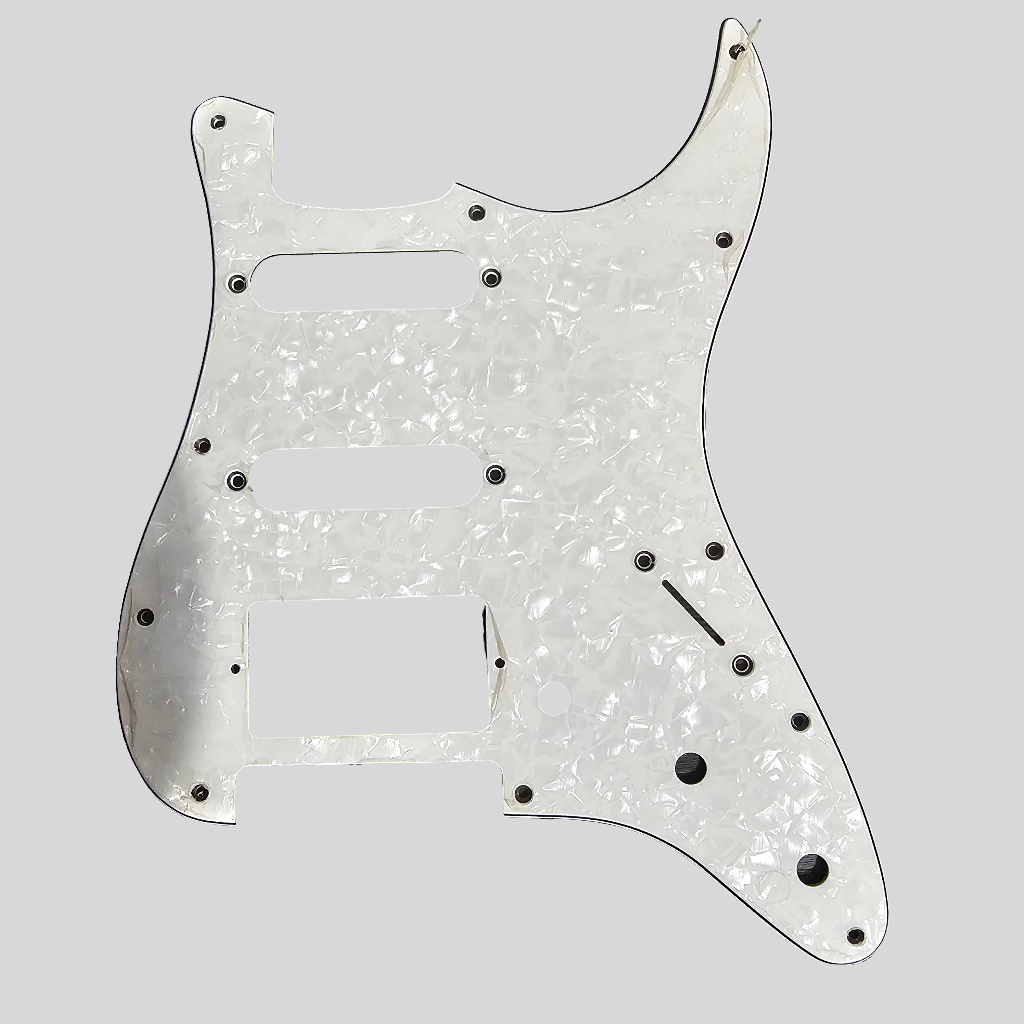 STRATOCASTER GUITAR PICKGUARD 3 PLY HUMBUCKER - PEARL WHITE