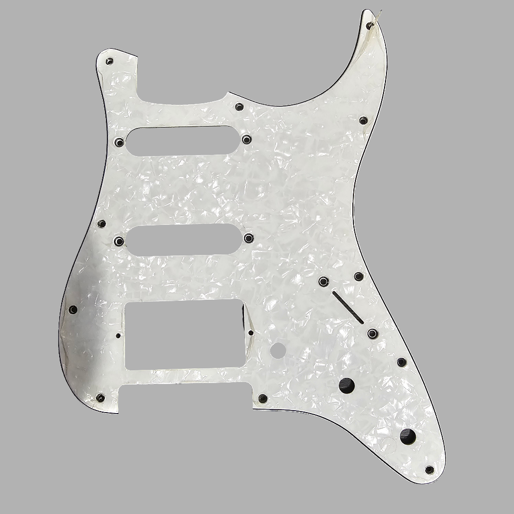 STRATOCASTER GUITAR PICKGUARD 3 PLY HUMBUCKER - PEARL WHITE
