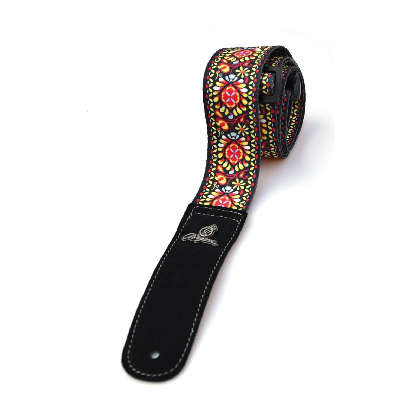 Woodstock red guitar strap.