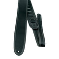 Black Stitched Leather Guitar Strap