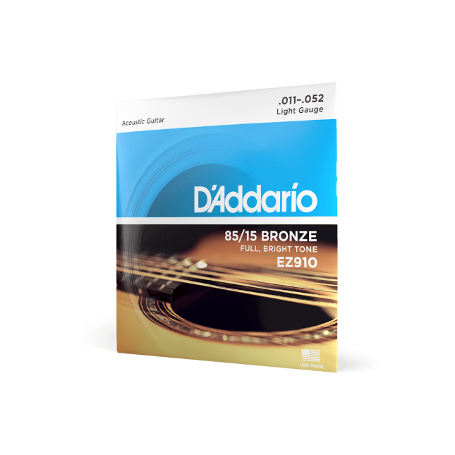 EZ910 85/15 Bronze Acoustic Guitar Strings, Light, 11-52
