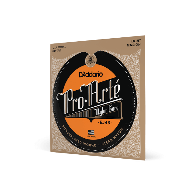 D'Addario EJ43 Pro-Arte Nylon Classical Guitar Strings, Light Tension.