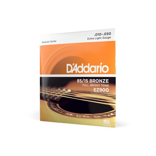 Corde per chitarra acustica EZ900 85/15 in bronzo, extra leggere, 10-50