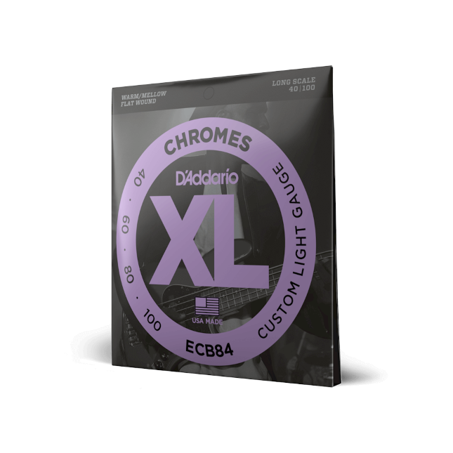 Bass Strings, Custom Light, 40-104, Long Scale D’Addario ECB84 Chromes