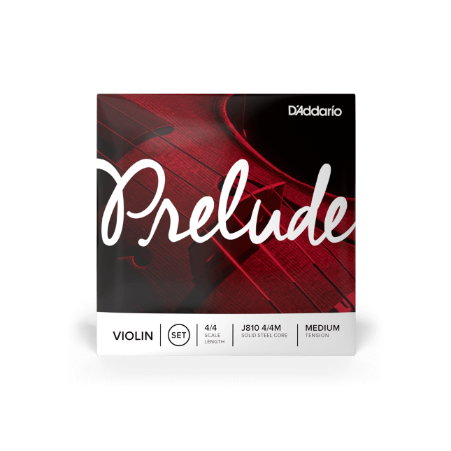D'Addario Prelude Violin Strings, 4/4 Scale Set, Medium Tension