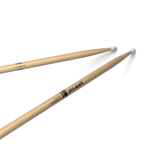 Pro Mark Classic Forward 5A Hickory Drumsticks, Oval Nylon Tip
