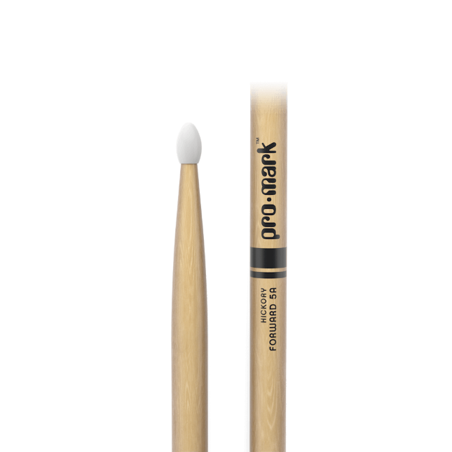 Pro Mark Classic Forward 5A Hickory Drumsticks, Oval Nylon Tip