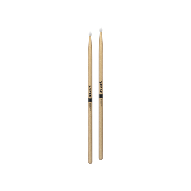 Pro Mark Classic Forward 5A Hickory Drumsticks, Oval Nylon Tip