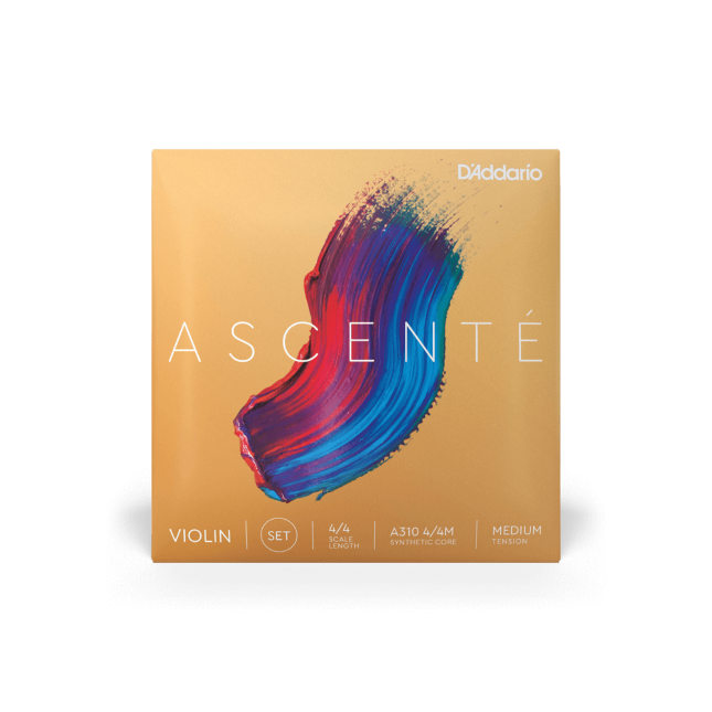 D'Addario Ascenté Violin String Set, 4/4 Scale, Medium Tension