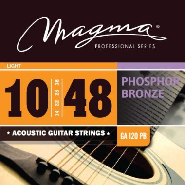Magma GA120PB Phosphor Bronze Acoustic Guitar Strings, Light 10-48