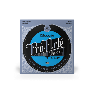 Classical Guitar Strings, D'Addario Pro-Arte Dynacore Classical Guitar Strings, Titanium Trebles, Hard Tension EJ46TT