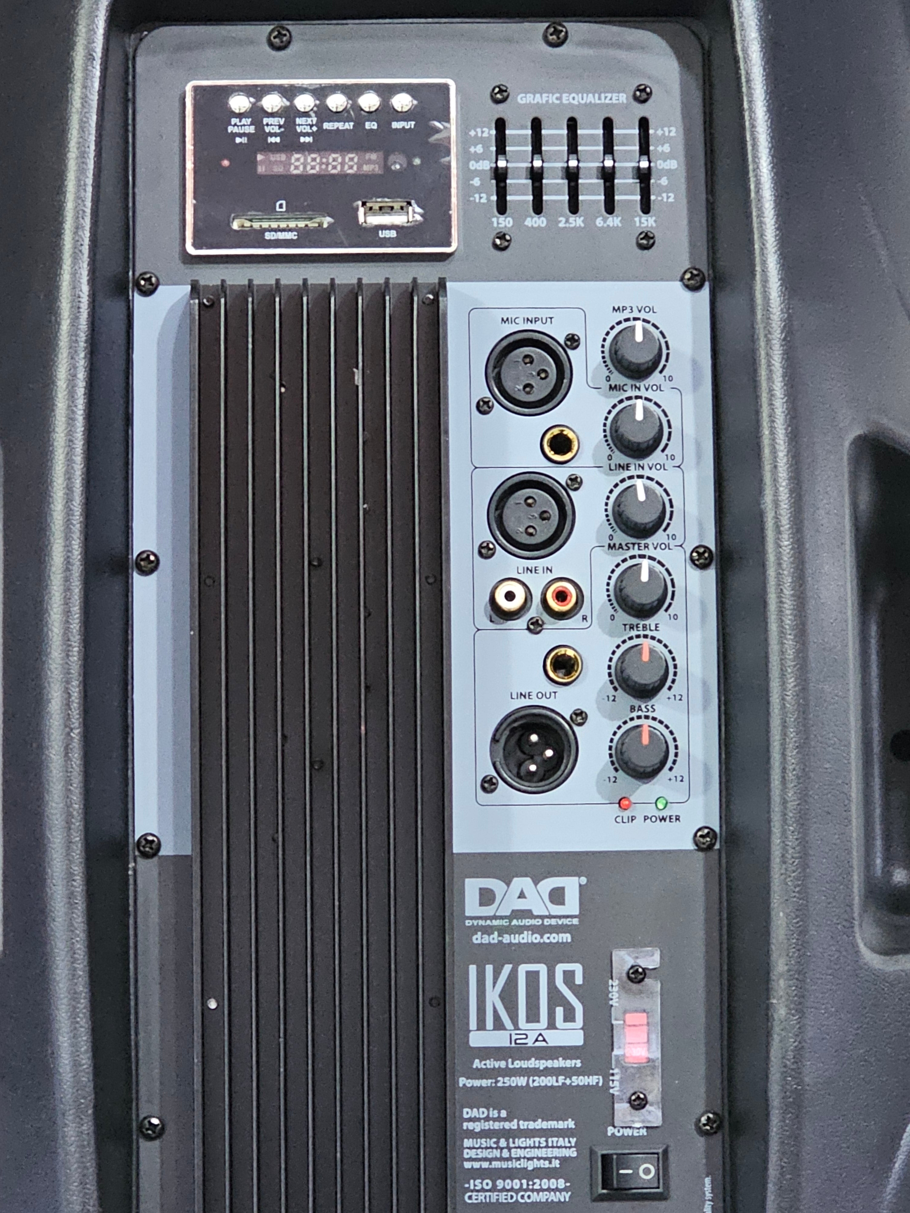CASSA ACUSTICA IKOS12A - Diffusore attivo, bi-amp, 2-vie 250+50 W, 126dB SPL per eventi live e playback