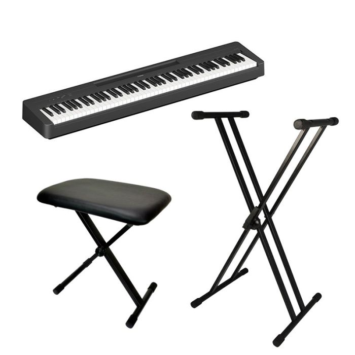 YAMAHA P145 DIGITAL PIANO 88 WEIGHTED KEYS BT + DOUBLE STAND + BENCH
